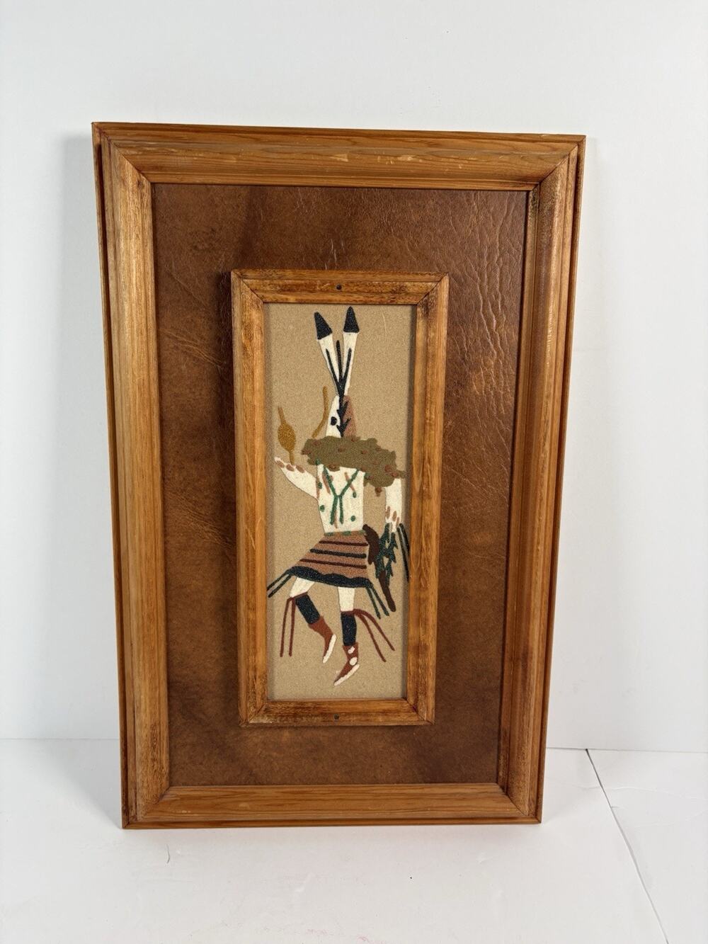 Vintage Navajo Yei Bi Chei Dancer Sand Painting E.T. Yazzie Signed Framed Art